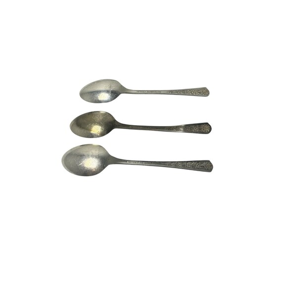 Set Of 3 Meridian Silver Plate Co. Dessert Teaspoon Spoon Vintage - Picture 14 of 15